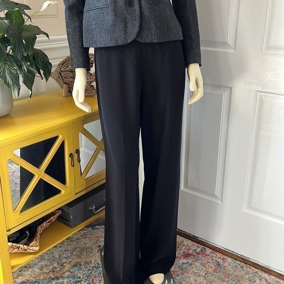 TRINA Turk Flat Front Wide Leg Long Black Dress Pant 4 - Picture 6 of 11
